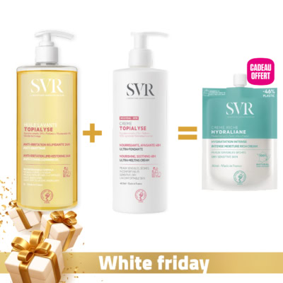 Svr topialyse huile lavante micellaire 1l + crème 400ml + hydraliane crème riche offerte