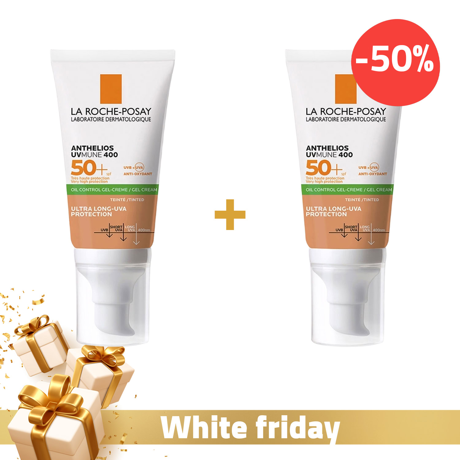 La roche posay uvmune 400 oil control gel-crème teinté spf50+ (le 2ème à -50%) La roche posay uvmune 400 oil control gel-crème teinté spf50+ (le 2ème à -50%)