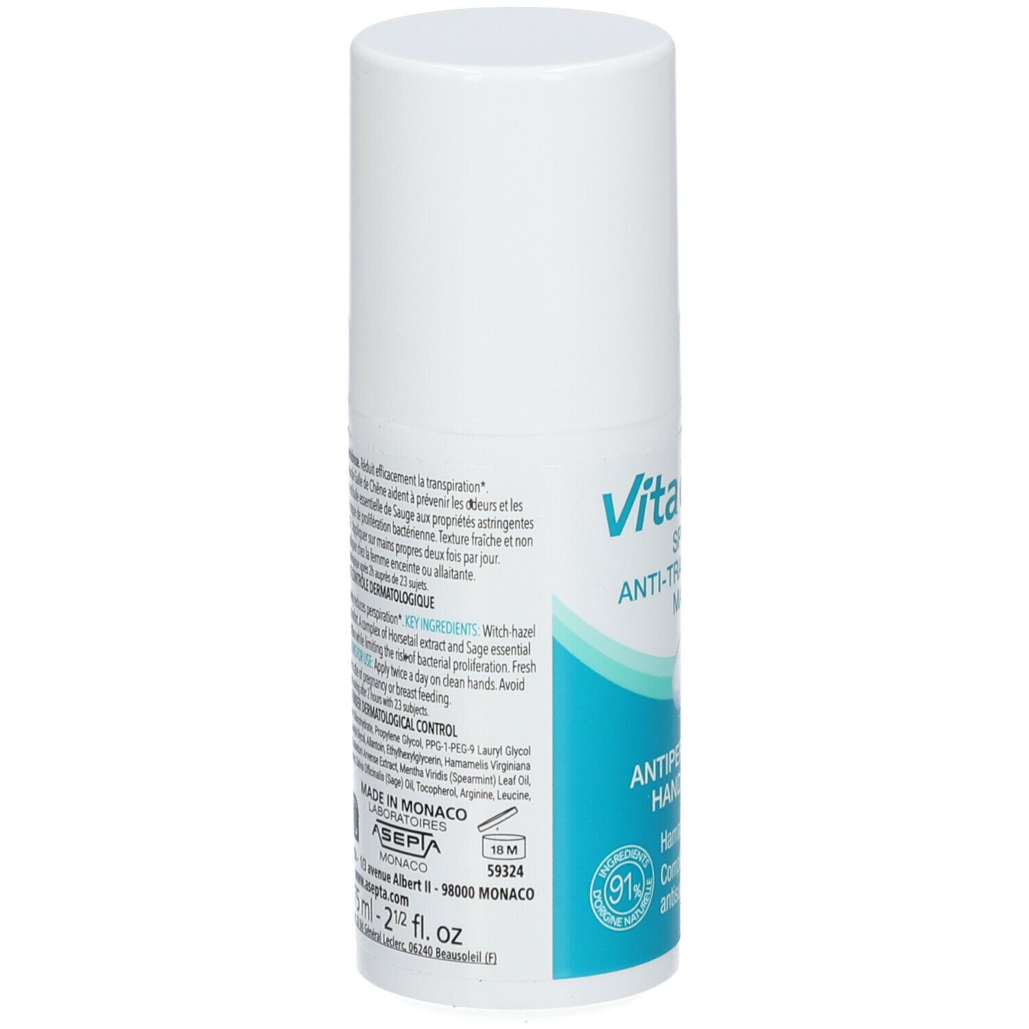 Vita citral spray anti-transpirant mains 75ml Vita citral spray anti-transpirant mains 75ml