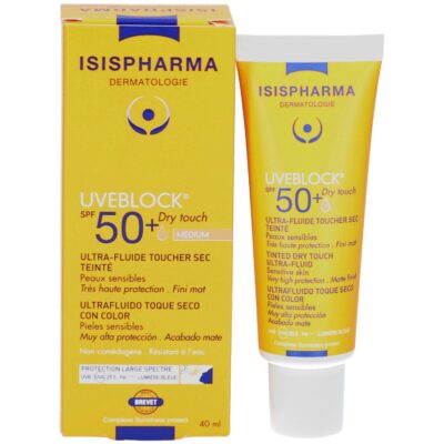 Isispharma uveblock ultra-fluide toucher sec teinté spf50+ 40ml