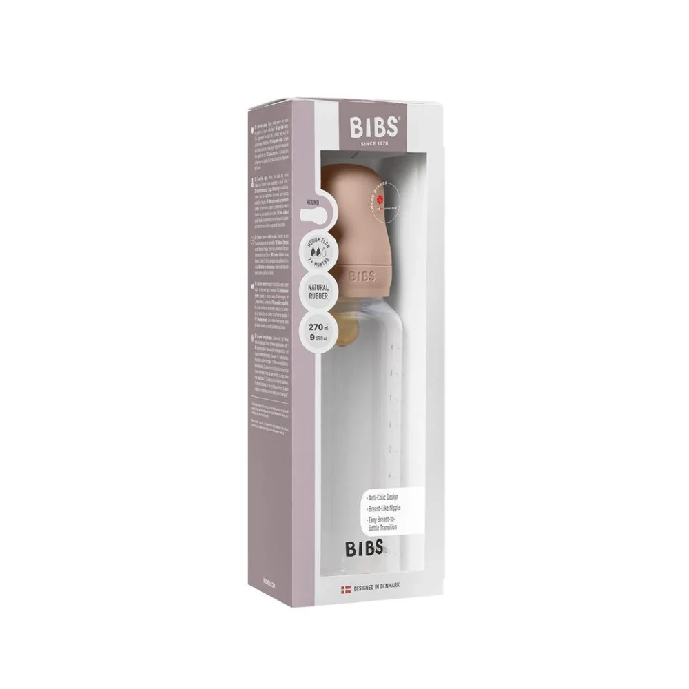 Bibs biberon bottle latex slow flow blush 0m+ 150ml
