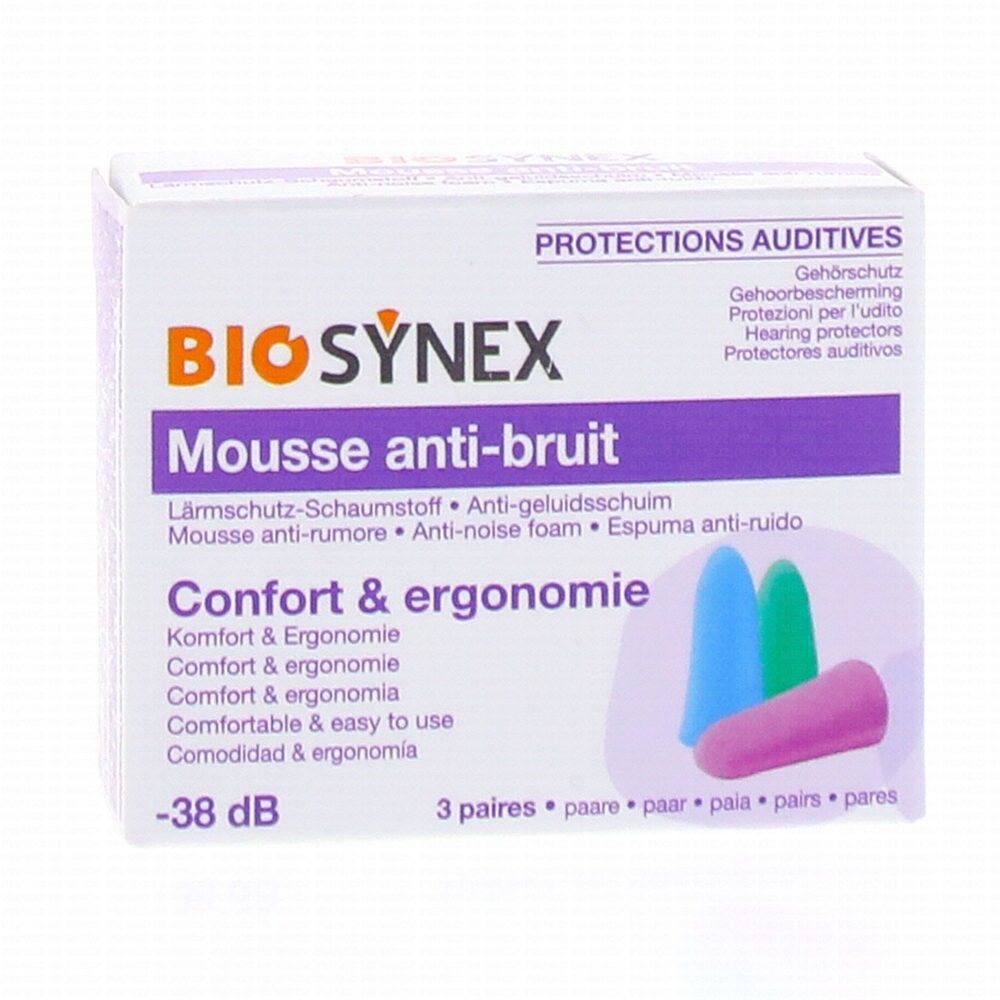 Biosynex protection auditive mousse 3 paires