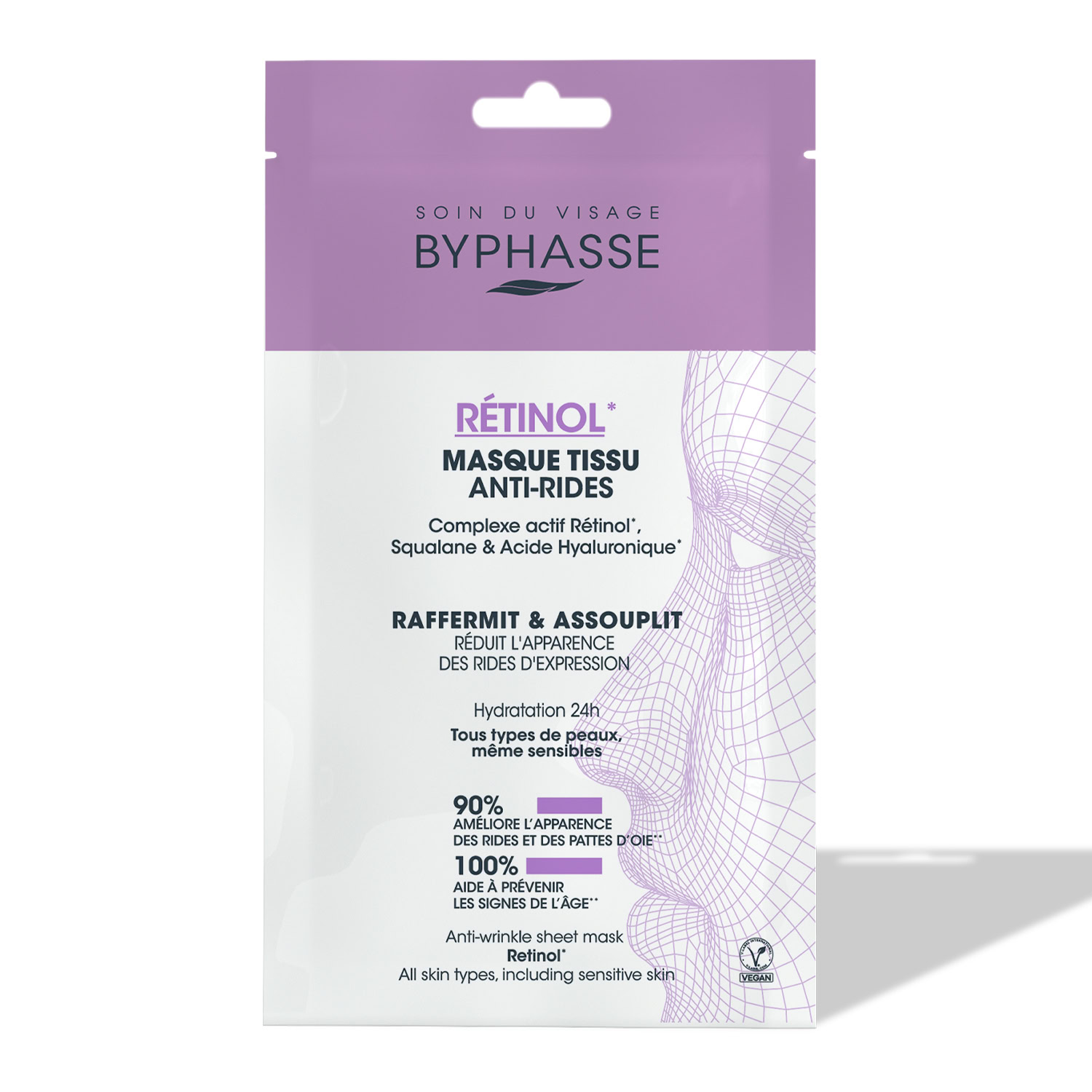 Byphasse masque tissu anti-ride retinol Byphasse masque tissu anti-ride retinol