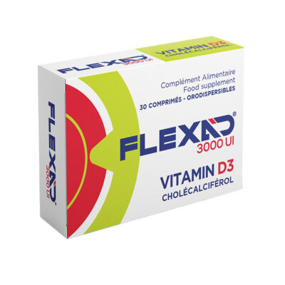 Flexad 3000 UI Vitamin D3 30 Comprimes