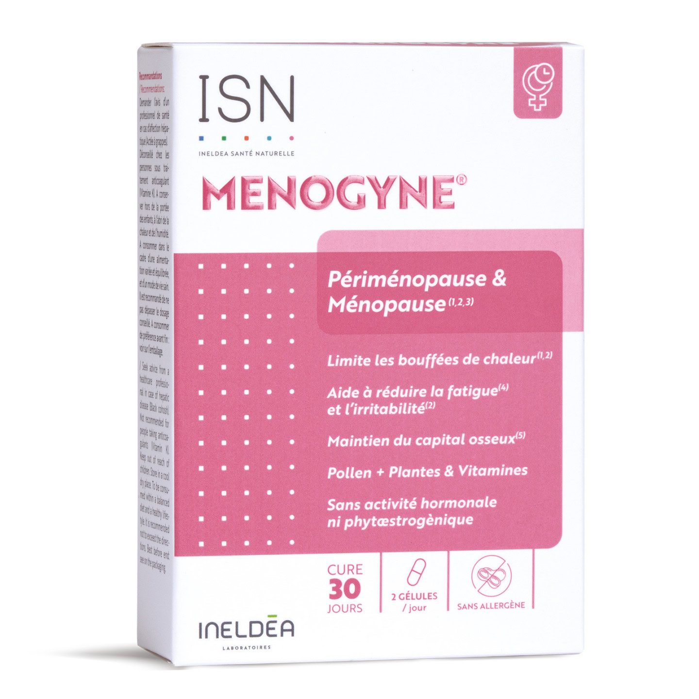 Isn menogyne® périménopause et ménopause 60 gélules Isn menogyne® périménopause et ménopause 60 gélules