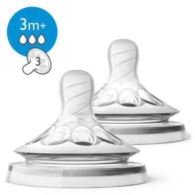 Avent Natural 2 Tetine 3 Trous 3M+ SCF043/27
