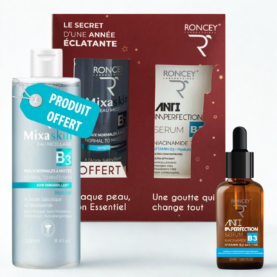 Roncey coffret serum anti-imperfections b3 30ml + eau micellaire peau mixte 250ml (offert)