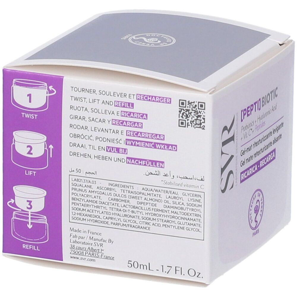 Svr biotic pepti gel-mat retexturisant lissant recharge 50ml
