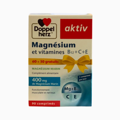 Aktiv Magnesium Vitamines C+E 60 Comprimes + 30 Comprimes (Offert)