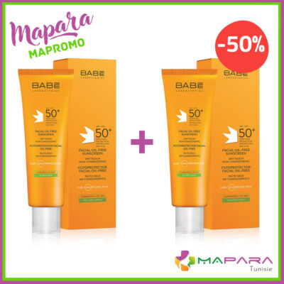 Babe Crème Solaire Oil Free SPF50+ Peaux Mixtes à Grasses 50ml – 2ᵉ À -50 %