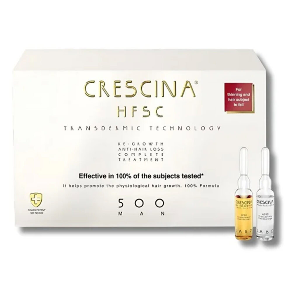 Crescina ttt complet (anti chute + repousse) 500 homme 10 +10 ampoules