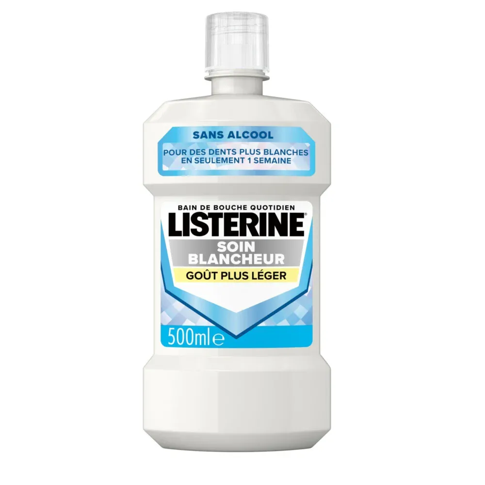 Listerine bain de bouche soin blancheur goût plus léger 500ml