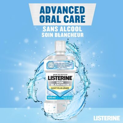 Listerine bain de bouche soin blancheur goût plus léger 500ml Listerine bain de bouche soin blancheur goût plus léger 500ml