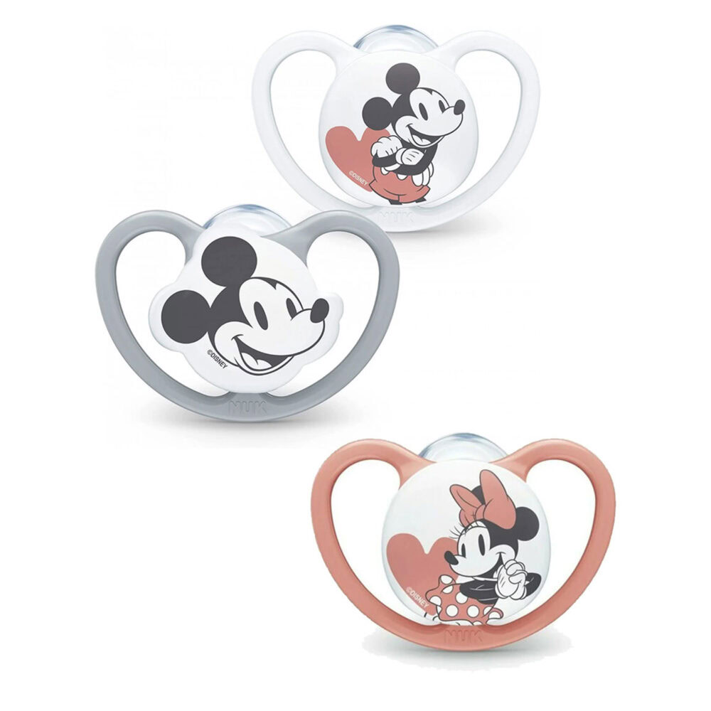 Nuk space disney mickey et minnie 0-6m silicone pacifier