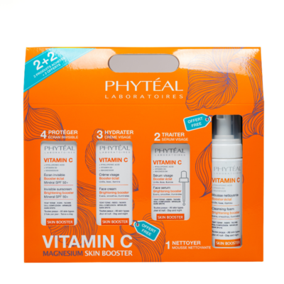 Phyteal Coffret Vitamine C Serum Visage + Ecran Invisible + (Mousse et Creme Gratuites)