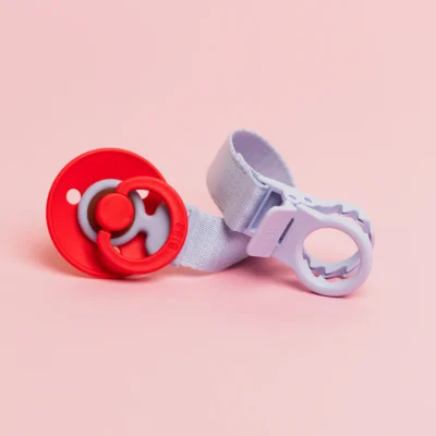 Bibs attache tétine loop dusty blue