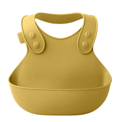 BIBS Bavoir Silicone Moutarde avec Bac de Récupération