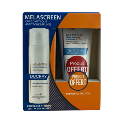 Ducray Coffret Melascreen – Concentré Anti‑Taches 30ml + Fluide Anti‑Taches Protecteur SPF50+ 50ml (Offert)