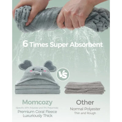 Momcozy cape de bain à capuche de 1 jour à 5 ans