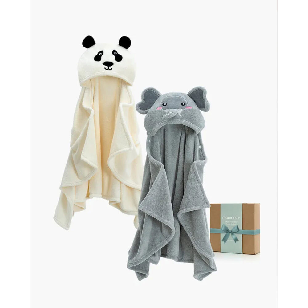 Momcozy cape de bain à capuche de 1 jour à 5 ans