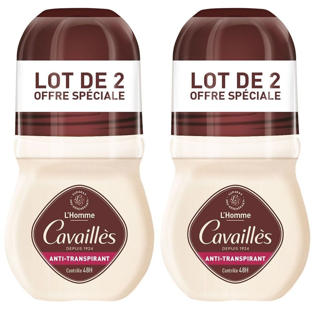 Rogé cavailles absorb+ 48h homme anti-transpirant roll-on lot de 2 x 50 ml Roge cavailles absorb+ 48h homme anti-transpirant roll-on lot de 2 x 50 ml