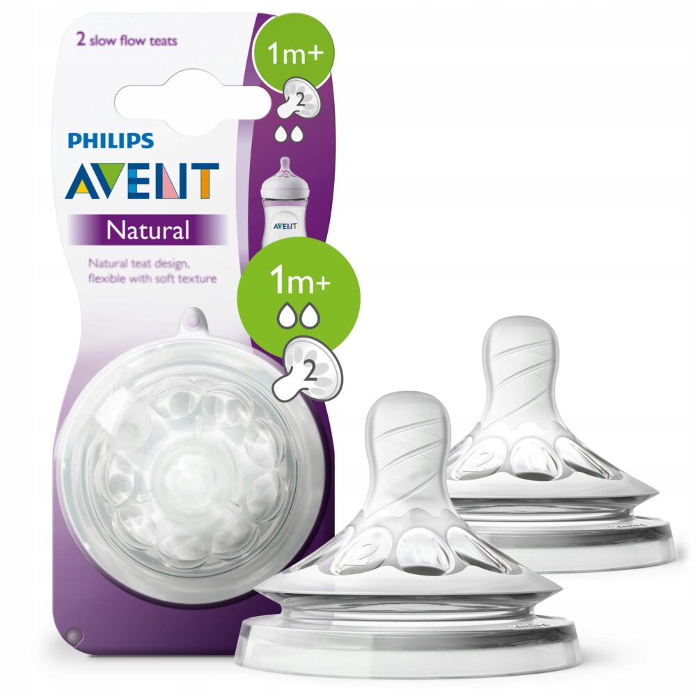 Avent natural 2 tétines scf042/27 débit lent 1m+