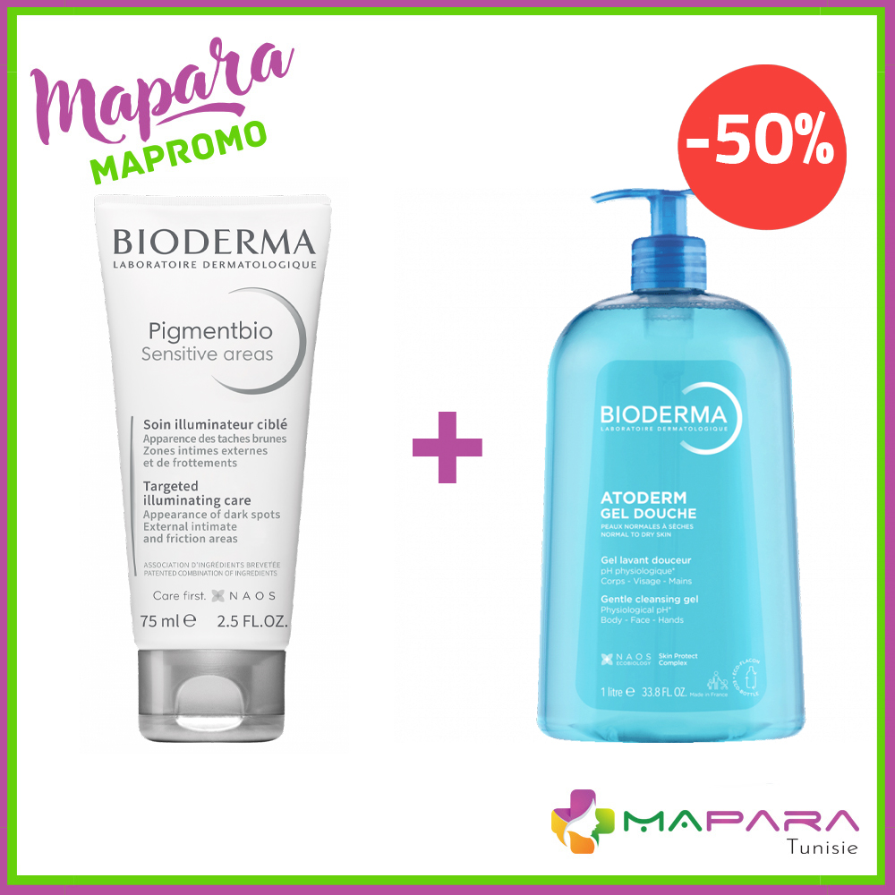 Bioderma pigmentbio sensitive areas soin eclaircissant cible 75ml + atoderm gel douche 500ml (-50%) Bioderma pigmentbio sensitive areas soin eclaircissant cible 75ml + atoderm gel douche 500ml (-50%)