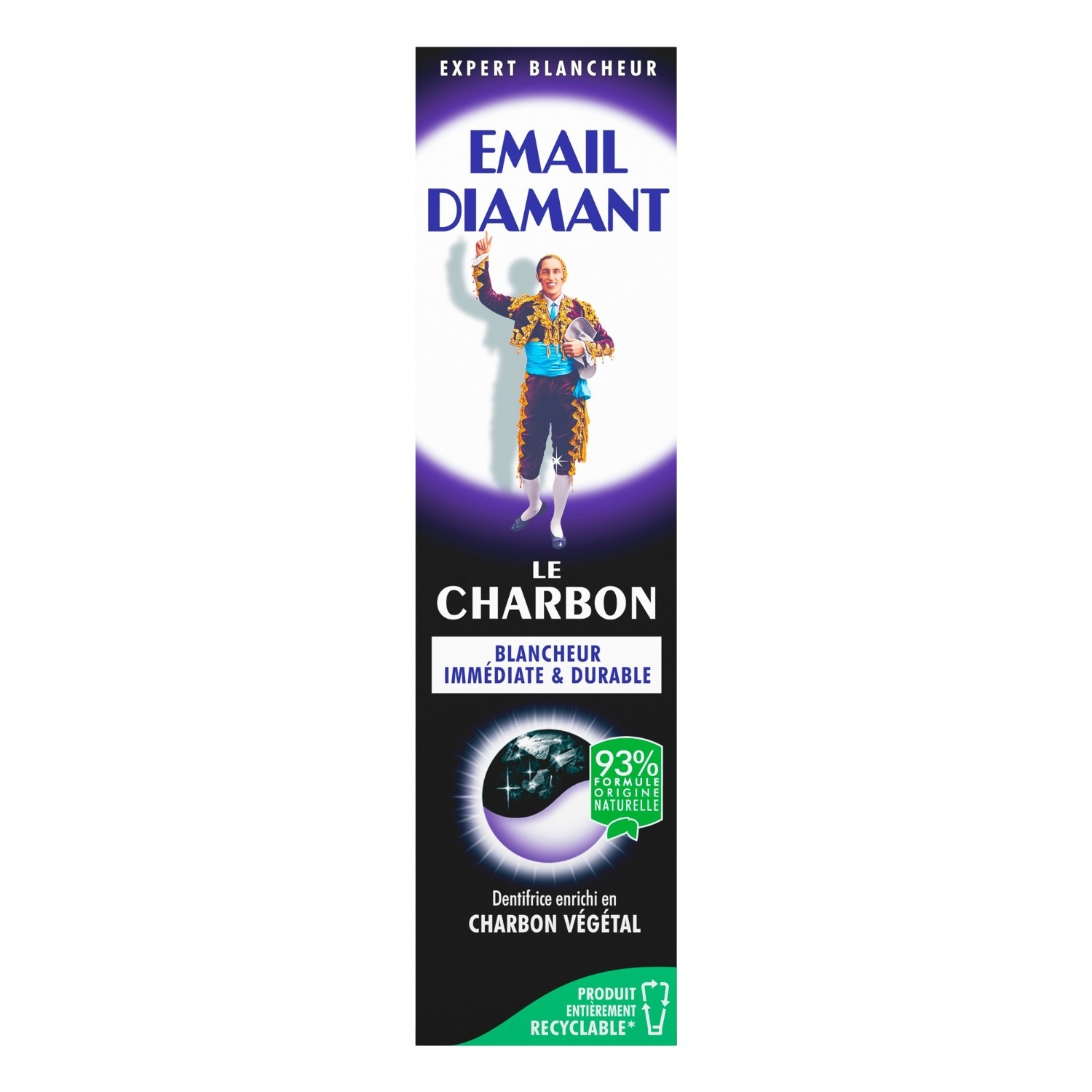 Email diamant le charbon dentifrice blancheur immédiate et durable 75ml Email diamant le charbon dentifrice blancheur immédiate et durable 75ml