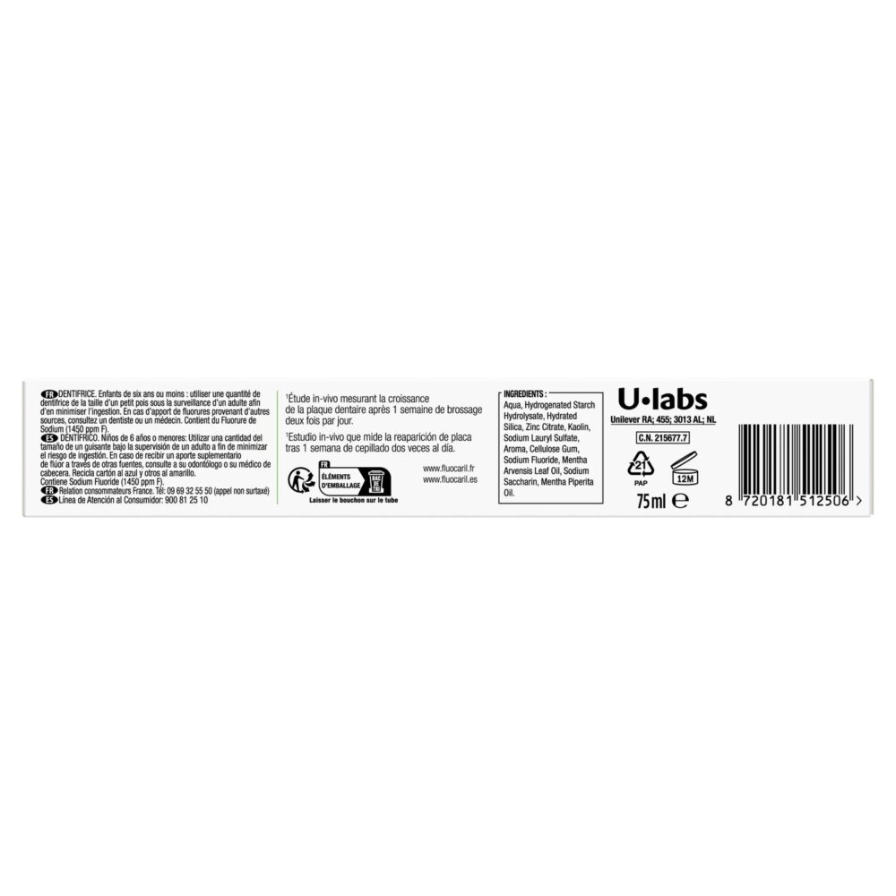 Fluocaril dentifrice protection complète blancheur 75ml