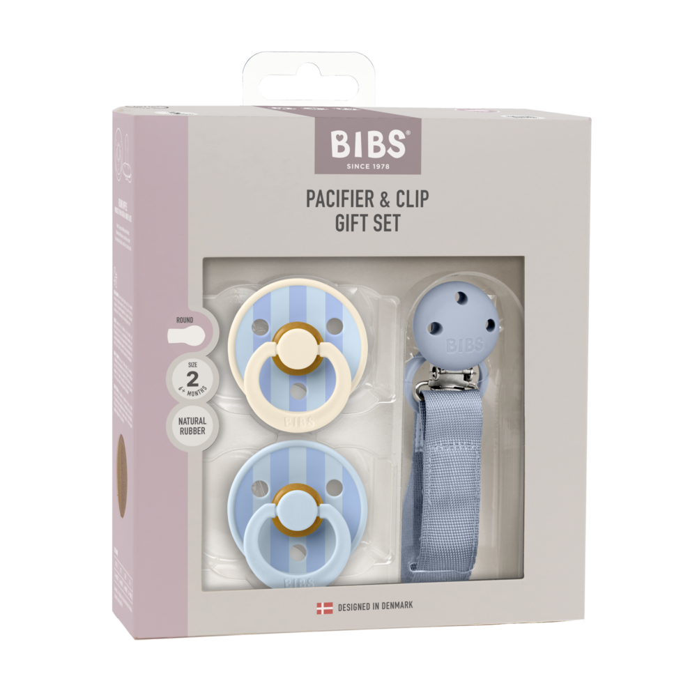 Bibs coffret cadeau dusty blue latex 6 à 18 mois