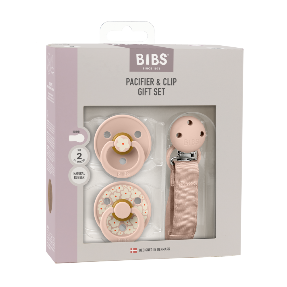 Bibs coffret cadeau jasmine field latex blush 6 à 18 mois
