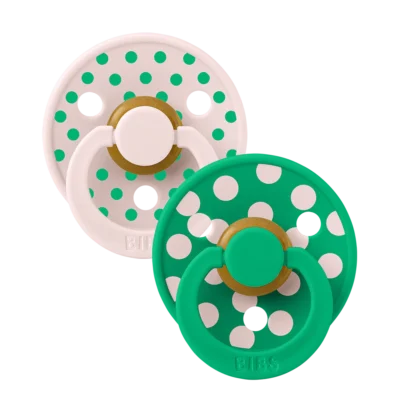 BIBS Colour 2 Sucettes Taille 1 Polka Petal - Cactus 6 à 18 mois
