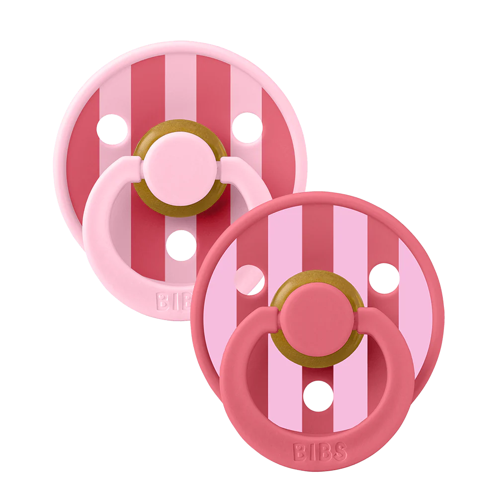 BIBS Studio Colour 2 Sucettes Taille 1 Baby Pink – Coral Mix 0 à 6 Mois