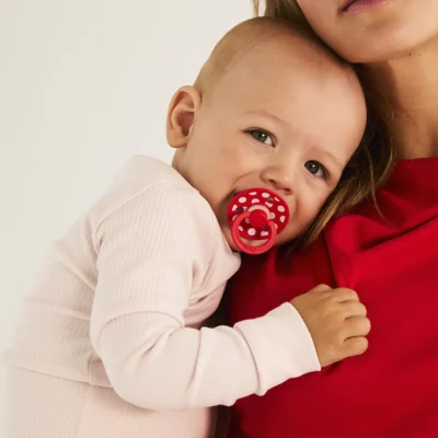 Bibs studio colour 2 sucettes taille 1 polka - blossom - candy apple 0 à 6 mois