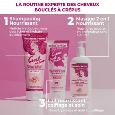 Energie fruit 2en1 masque démêlant nutri intense beurre de cacao bio & poudre de cacao 300ml Energie fruit 2en1 masque démêlant nutri intense beurre de cacao bio & poudre de cacao 300ml