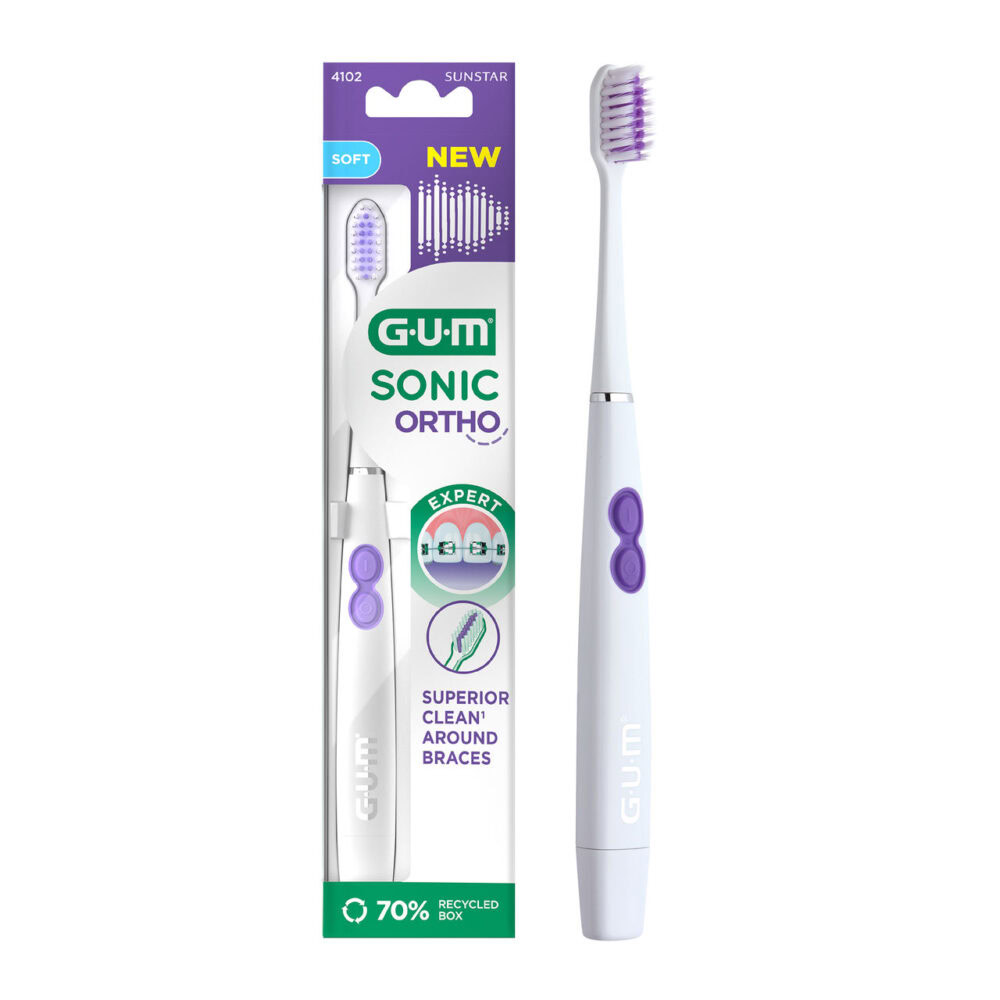 Gum brosse à dents electrique sonic ortho blanche 4102