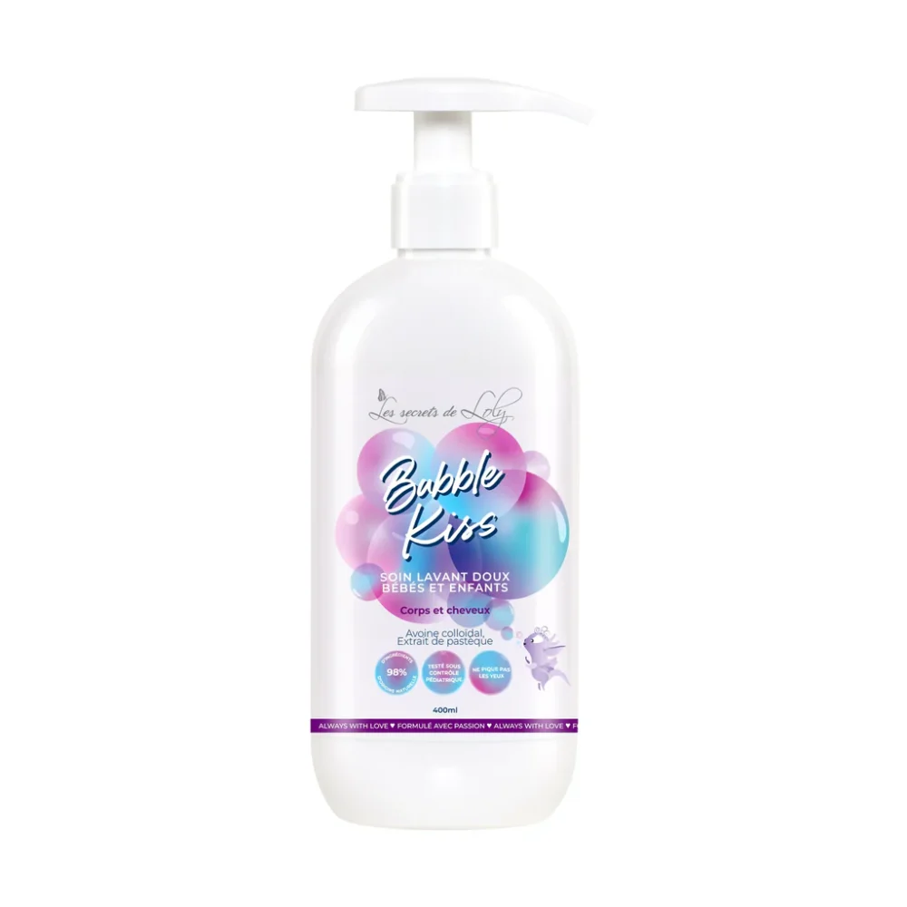 Les secrets de loly bubble kiss soin lavant doux bébés et enfants 400ml