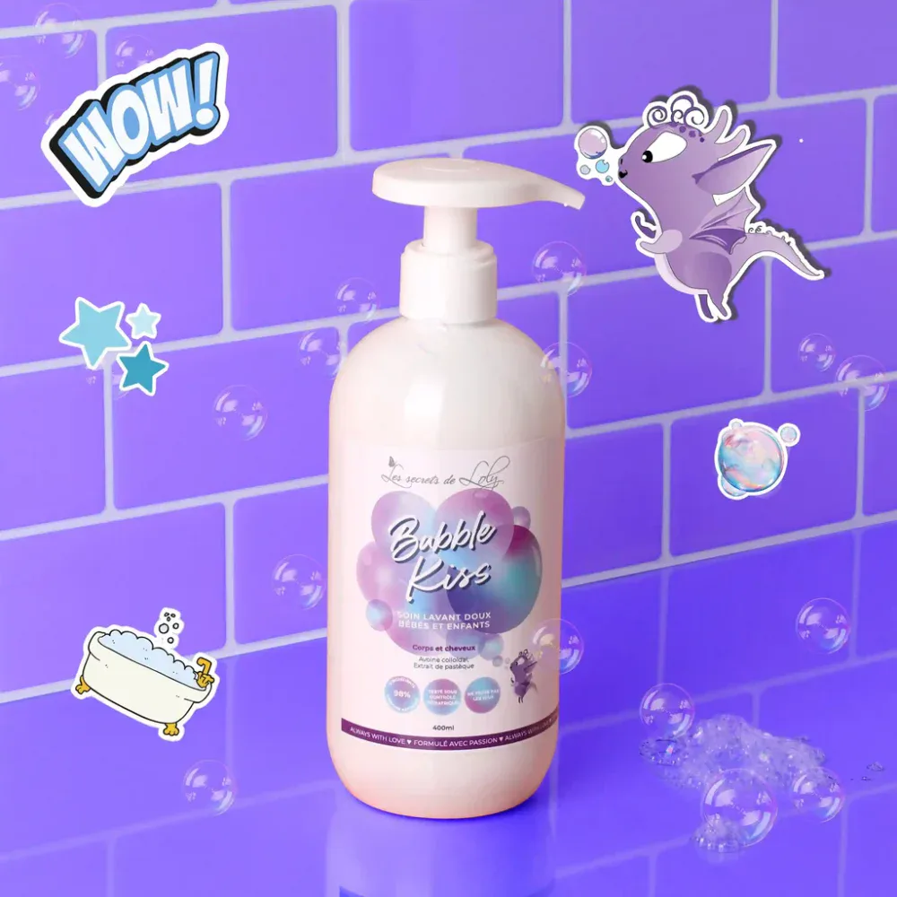 Les secrets de loly bubble kiss soin lavant doux bébés et enfants 400ml