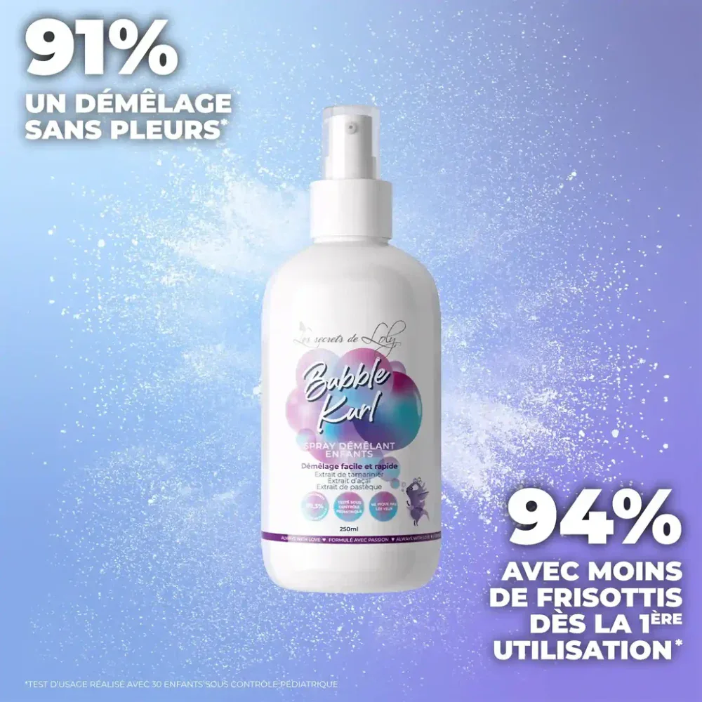 Les secrets de loly bubble kurl spray démêlant enfant 250ml