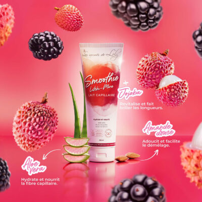 Les secrets de loly lait capillaire smoothie litchi-mûre 250ml
