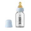BIBS Biberon en Verre Set Complet Débit lent Baby Blue 0 mois et + 110ml