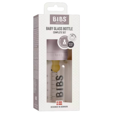Bibs biberon en verre set complet débit lent dusky lilac 0 mois et + 110ml Bibs biberon en verre set complet débit lent dusky lilac 0 mois et + 110ml