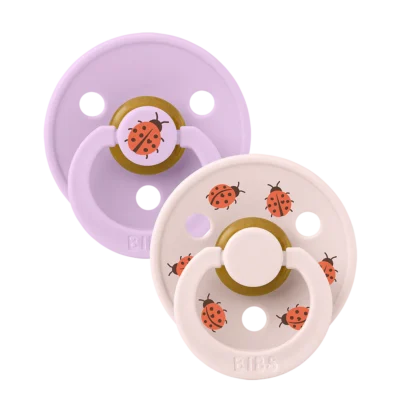 BIBS Colour 2 Sucettes Taille 1 Ladybug Violet Sky - Petal 6 à 18 mois