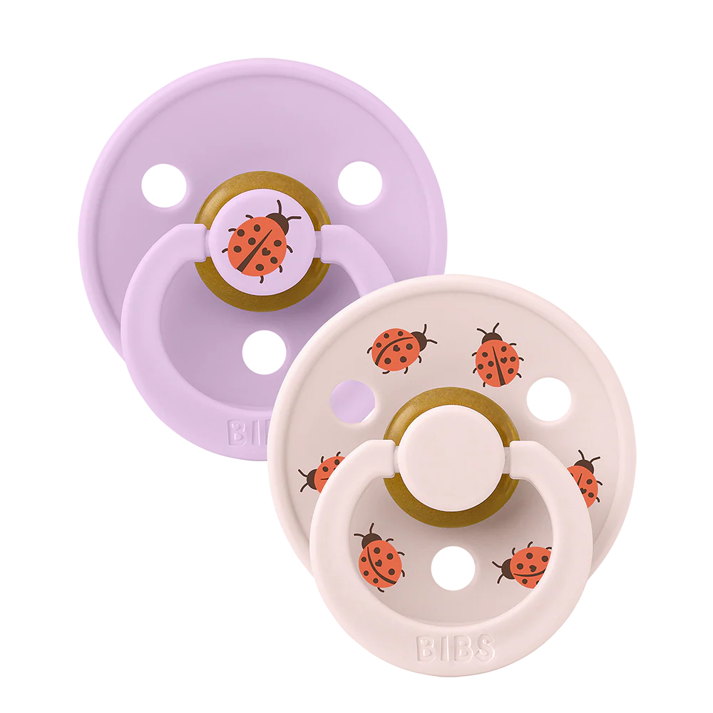 BIBS Colour 2 Sucettes Taille 1 Ladybug Violet Sky – Petal 0 à 6 Mois
