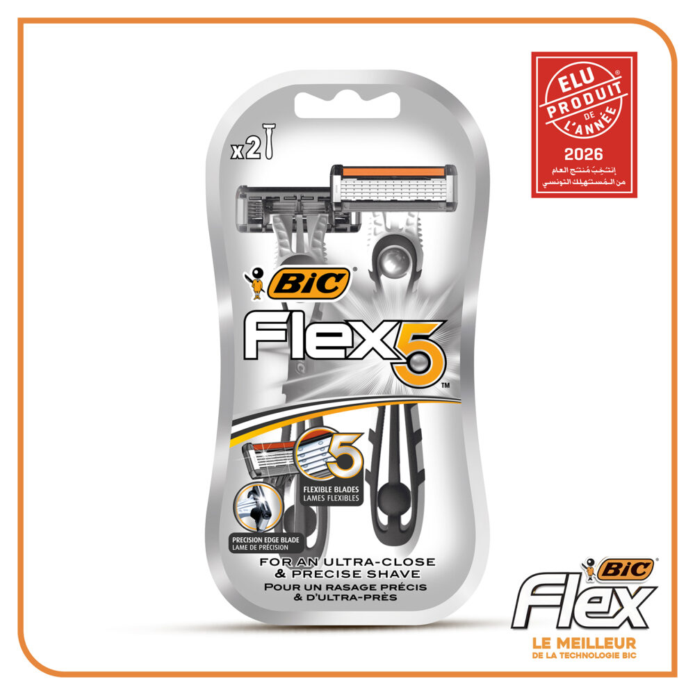 Bic flex 5 rasoirs jetables 5 lames homme blister de 2 piéces