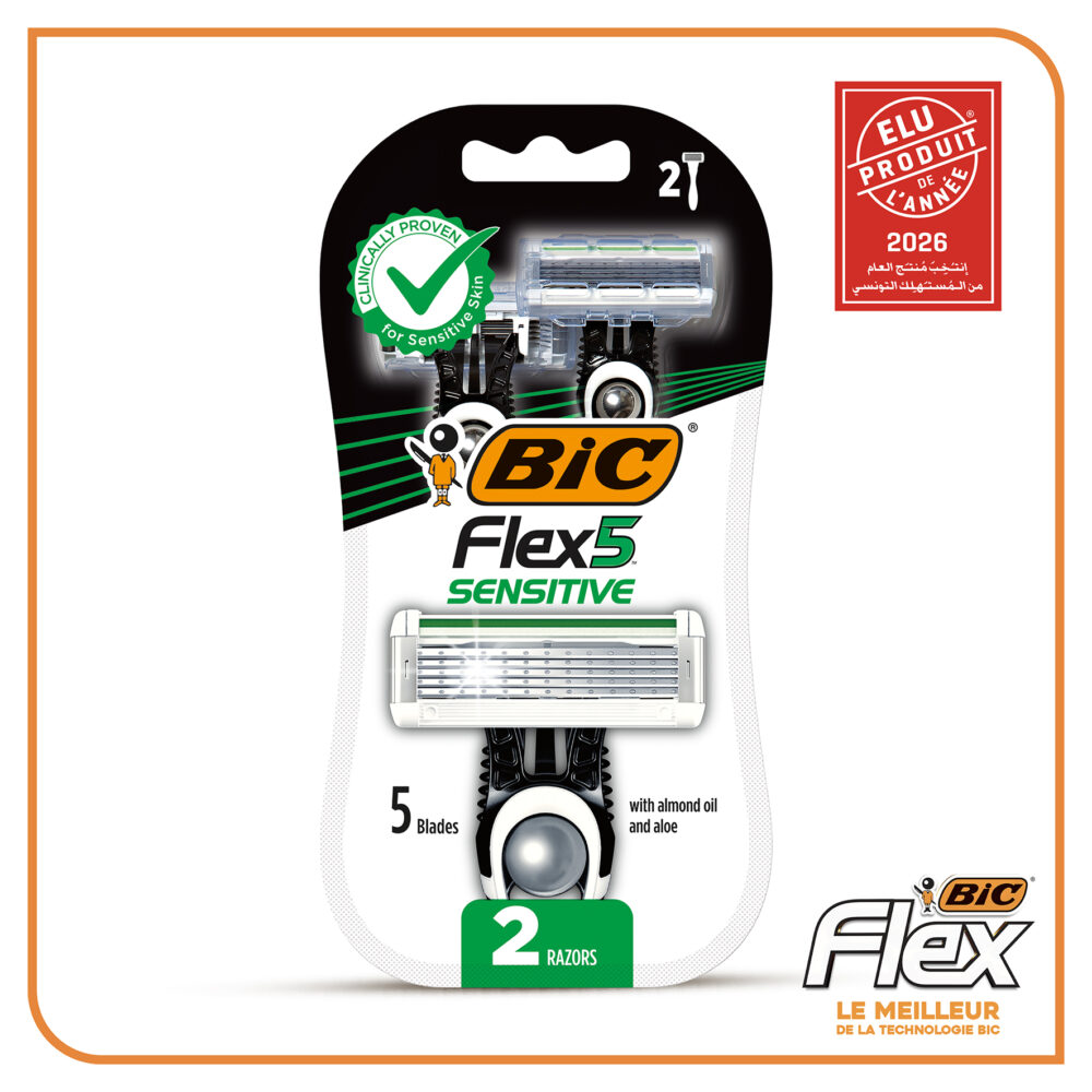 Bic flex 5 sensitive rasoirs non-rechargeables homme 2 piéces