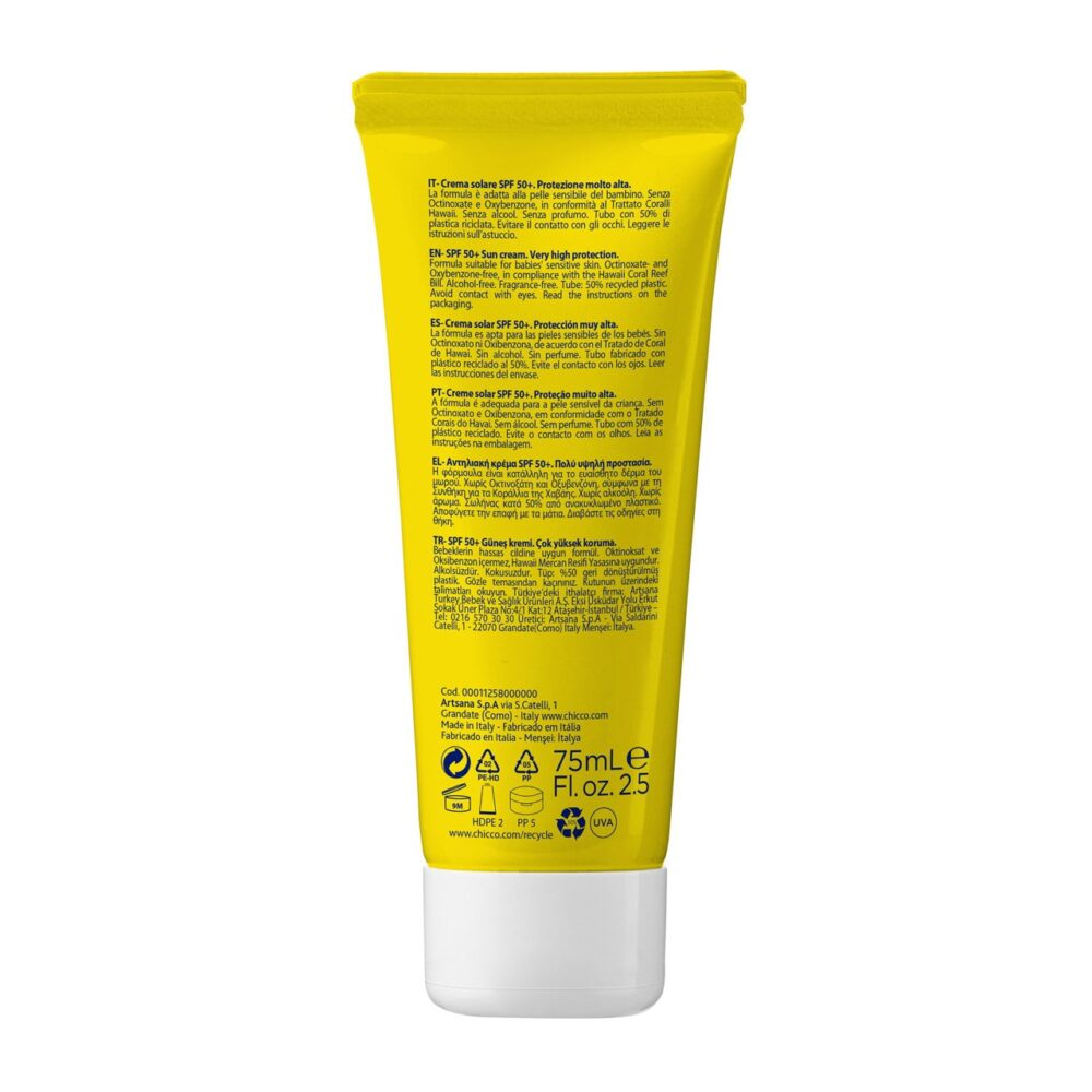 Chicco baby moments sun crème solaire spf50+ 75ml