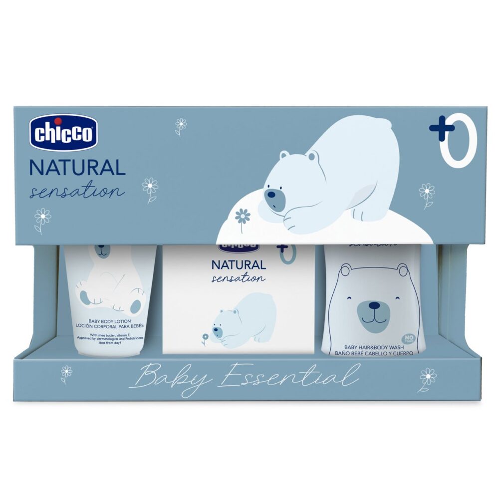 Chicco natural sensation set de toilette et de bain 3 pièces