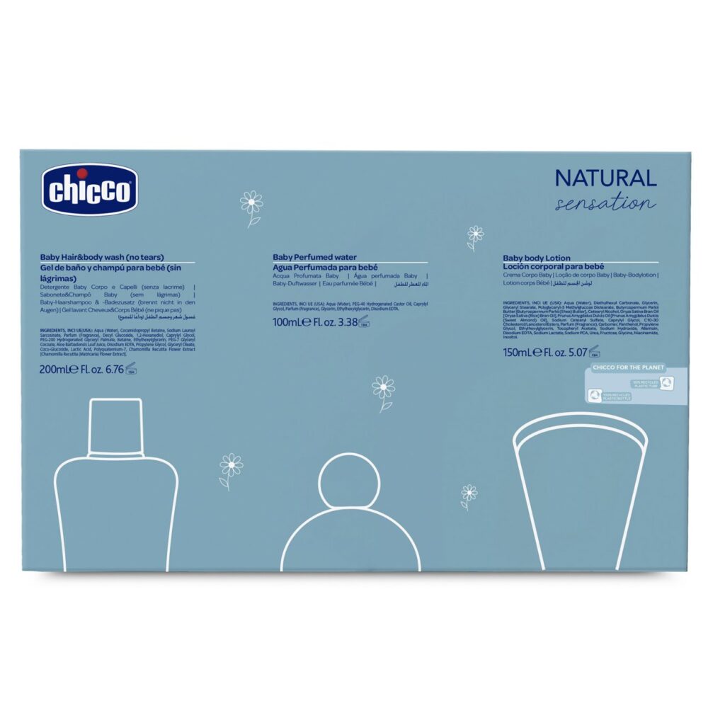 Chicco natural sensation set de toilette et de bain 3 pièces