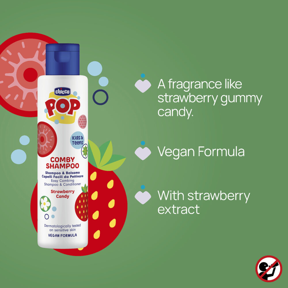 Chicco pop comby shampoo candy fraise 250ml